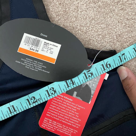 Proenza Schouler for Target 100% Silk Dress Navy Black Size 7 Size S Size M - Picture 9 of 10